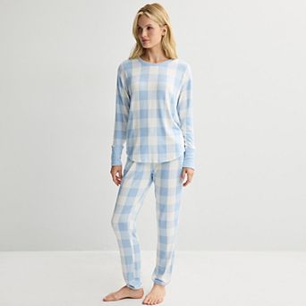 Petite Sonoma Goods For Life® Cozy Knit Pajama Top, Pajama Pants & Eyemask Set