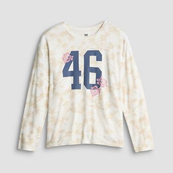 Girls 6-20 SO® Long Sleeve Cozy Graphic Tee in Regular & Plus Size