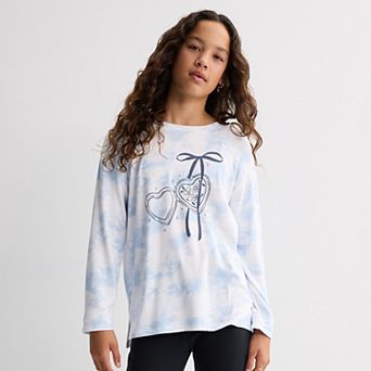 Girls 6-20 SO® Long Sleeve Cozy Graphic Tee in Regular & Plus Size