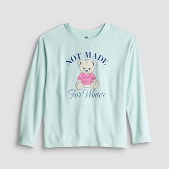 Girls 6-20 SO® Long Sleeve Cozy Graphic Tee in Regular & Plus Size
