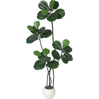 5FT Fiddle Leaf Fig Tree with Cement Planter