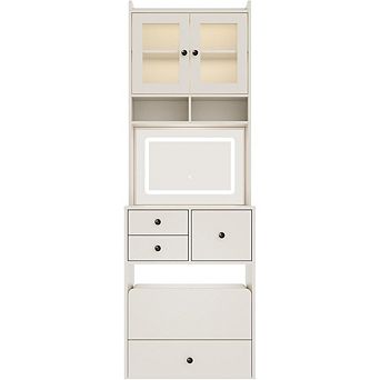 Makeup Vanity Desk, Small Makeup Set with 4 Drawers, Cabinet & Chair, 3 Lighting Modes,Black