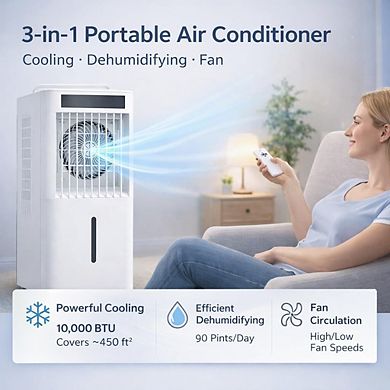 ANIXOL Evaporative Air Cooler Fan with Remote and Timer