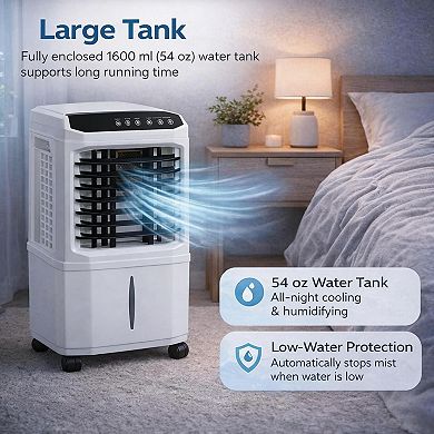 ANIXOL Evaporative Air Cooler Fan with Remote Control and Timer