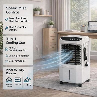 ANIXOL Evaporative Air Cooler Fan with Remote Control and Timer