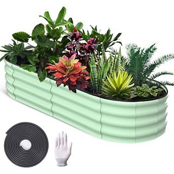 Raised Garden Bed Galvanized Raised Bed Garden Boxes Outdoor Open Ended Base Galvanized