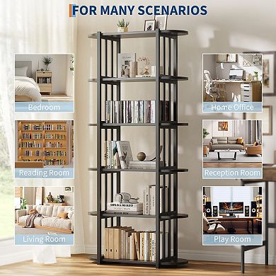 71" Tall 6-Tier Bookshelf Freestanding Sturdy Storage Organizer