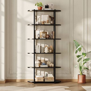 71" Tall 6-Tier Bookshelf Freestanding Sturdy Storage Organizer