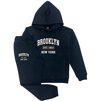 Men’s Brooklyn Designer Pullover Hoodie & Jogger Sweatsuit Premium Streetwear Set
