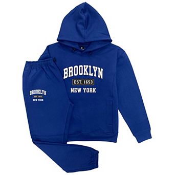 Men’s Brooklyn Designer Pullover Hoodie & Jogger Sweatsuit Premium Streetwear Set