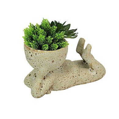 Contemplative Muse Planter Cement Sculpture, Artistic Home Decor Accent
