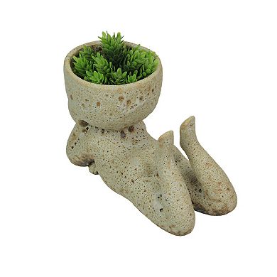 Contemplative Muse Planter Cement Sculpture, Artistic Home Decor Accent