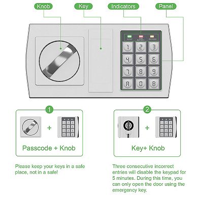 0.43 Cu Ft Small Fireproof Safe with Fireproof Bag,Dual Lock Security Safe Box for Home Office