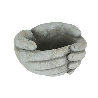 7 Inch Helping Hands Indoor/Outdoor Concrete Plant Pot Planter