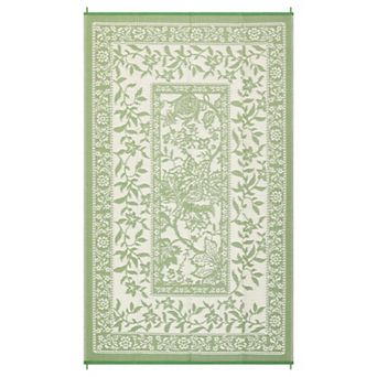 FairOnly Pastoral Reversible Outdoor Rug for Beach Picnic UV Resistant Portable Mat for Poolside RV