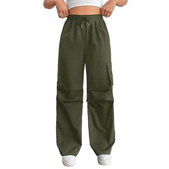 Cargo Pants Women High Waisted Parachute Pants with Pockets Loose Baggy Hiking Pants Y5K Clothes