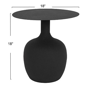 Hello Honey Modern Textured Round Metal Side Table