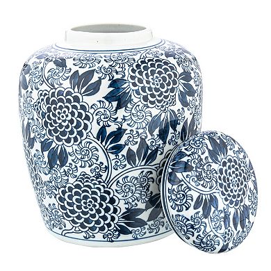 Hello Honey Decorative Floral Ceramic Ginger Jar with Lid