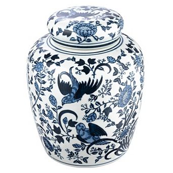 Hello Honey Decorative Floral Ceramic Ginger Jar with Lid