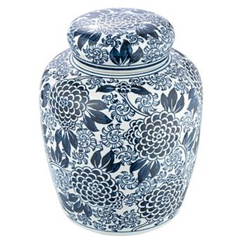 Hello Honey Decorative Floral Ceramic Ginger Jar with Lid