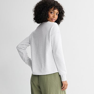 Juniors' Corvette Terry Long Sleeve Cropped Sweatshirt