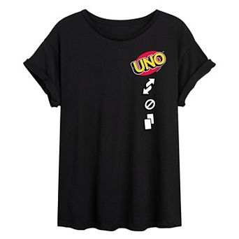 Juniors' UNO Card Icons Oversized Tee