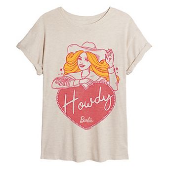 Juniors' Barbie Howdy Oversized Tee