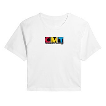 Juniors' CMT Stamp Logo Cropped Tee