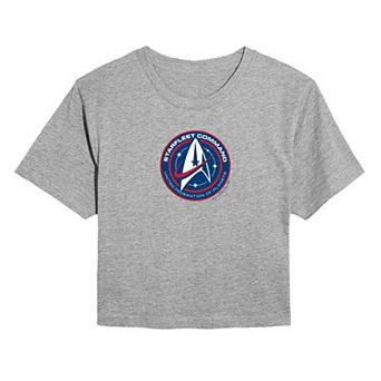 Juniors' Star Trek Starfleet Command Badge Cropped Tee