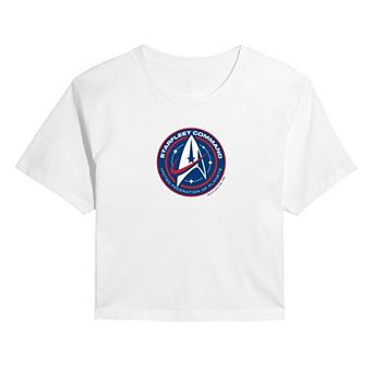 Juniors' Star Trek Starfleet Command Badge Cropped Tee