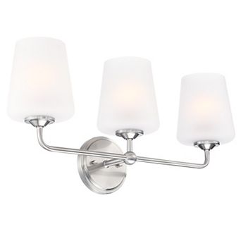 Design House Stasia 3-Light Vanity Light with Frosted Glass Tapered Shades