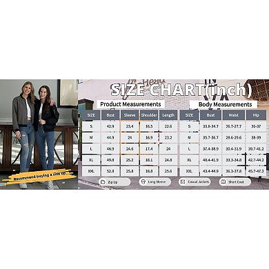 Zeagoo Women's Bomber Jacket Casual Coat Zip Up Spring Fall Clothes with Pockets