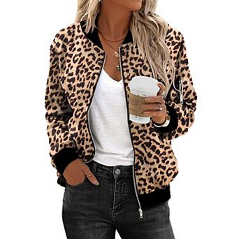 Zeagoo Women's Bomber Jacket Casual Coat Zip Up Spring Fall Clothes with Pockets