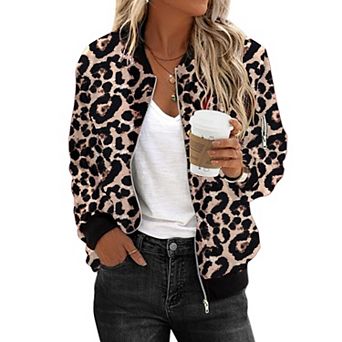Zeagoo Women's Bomber Jacket Casual Coat Zip Up Spring Fall Clothes with Pockets