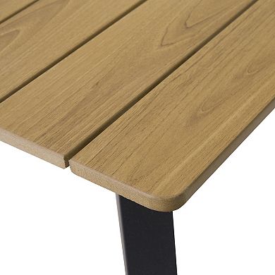 WOW PIONEER Outdoor Folding Dining Table with Umbrella Hole Seats 6-8