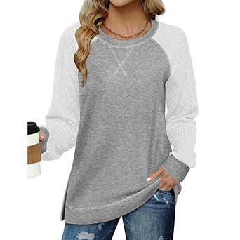 Zeagoo Women's Oversized Loose Fit Long Sleeve Knit Tunic Tops Casual Lightweight Fall Shirts