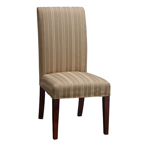 Chenille Striped Dining Chair Slipcover