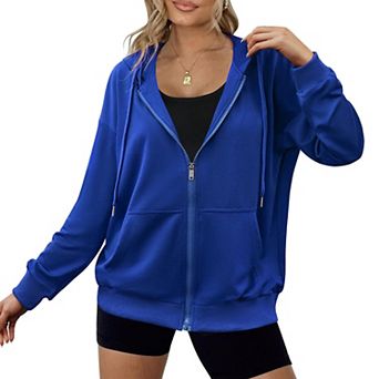 Zeagoo Women's Lightweight Zip Up Hoodies Oversized Casual Sweatshirt Jacket with Pocket