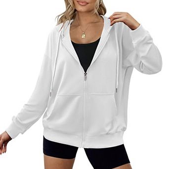Zeagoo Women's Lightweight Zip Up Hoodies Oversized Casual Sweatshirt Jacket with Pocket