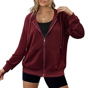 Zeagoo Women's Lightweight Zip Up Hoodies Oversized Casual Sweatshirt Jacket with Pocket