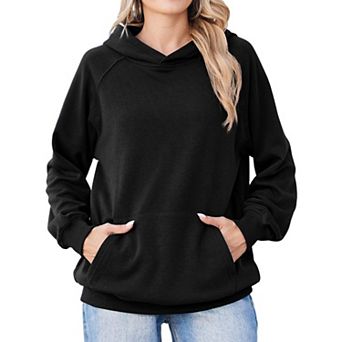 Zeagoo Women's Soft Fleece Raglan Long Sleeve Pullover Hoodies with Pocket Preppy Tops