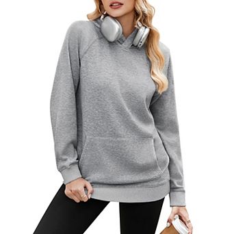 Zeagoo Women's Soft Fleece Raglan Long Sleeve Pullover Hoodies with Pocket Preppy Tops