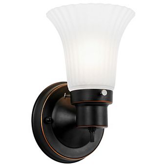 Design House Traditional Dimmable Wall Sconce with Frosted Flute Glass