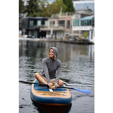 Cutter & Buck Adapt Knit Recycled Womens Heathered Hooded Pullover