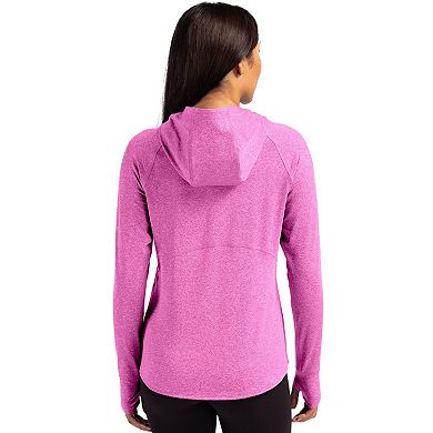 Cutter & Buck Adapt Knit Recycled Womens Heathered Hooded Pullover