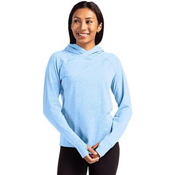 Cutter & Buck Adapt Knit Recycled Womens Heathered Hooded Pullover