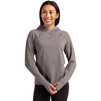 Cutter & Buck Adapt Knit Recycled Womens Heathered Hooded Pullover
