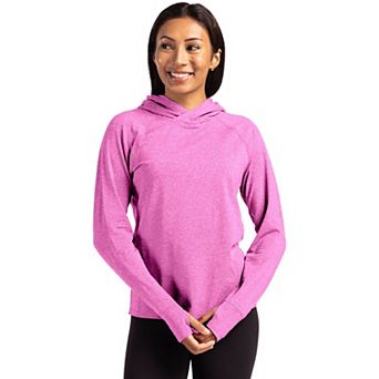 Cutter & Buck Adapt Knit Recycled Womens Heathered Hooded Pullover