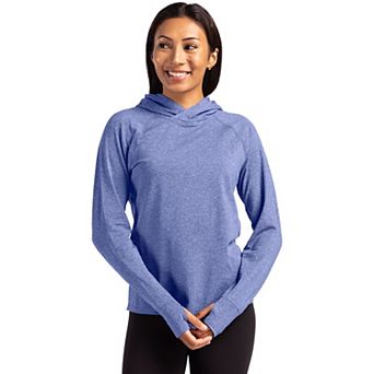 Cutter & Buck Adapt Knit Recycled Womens Heathered Hooded Pullover