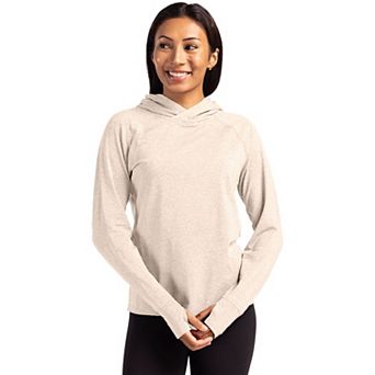 Cutter & Buck Adapt Knit Recycled Womens Heathered Hooded Pullover